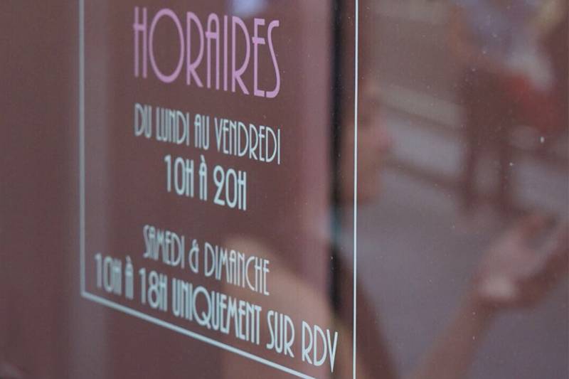 Horaires devanture Cocoonin Paris horizontal